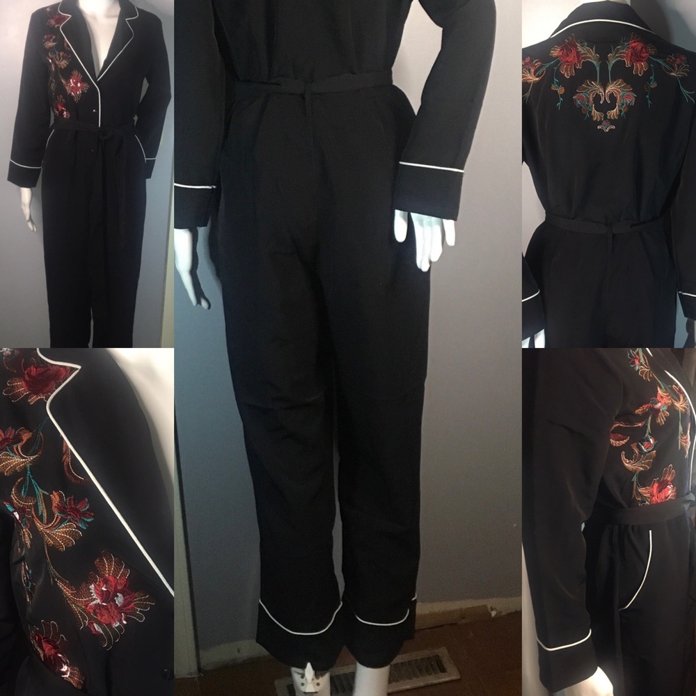 Zara Long Sleeve Jumpsuit with contrasting trim Size XS - Picture 1 of 1